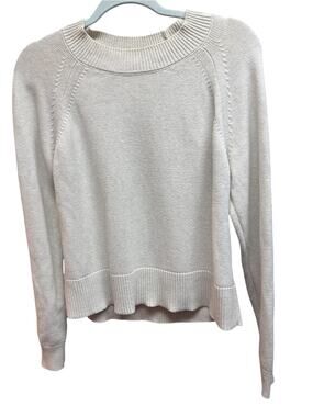 Daily Ritual Cream Knit Sweater M Coastal Grandmother Capsule Wardrobe